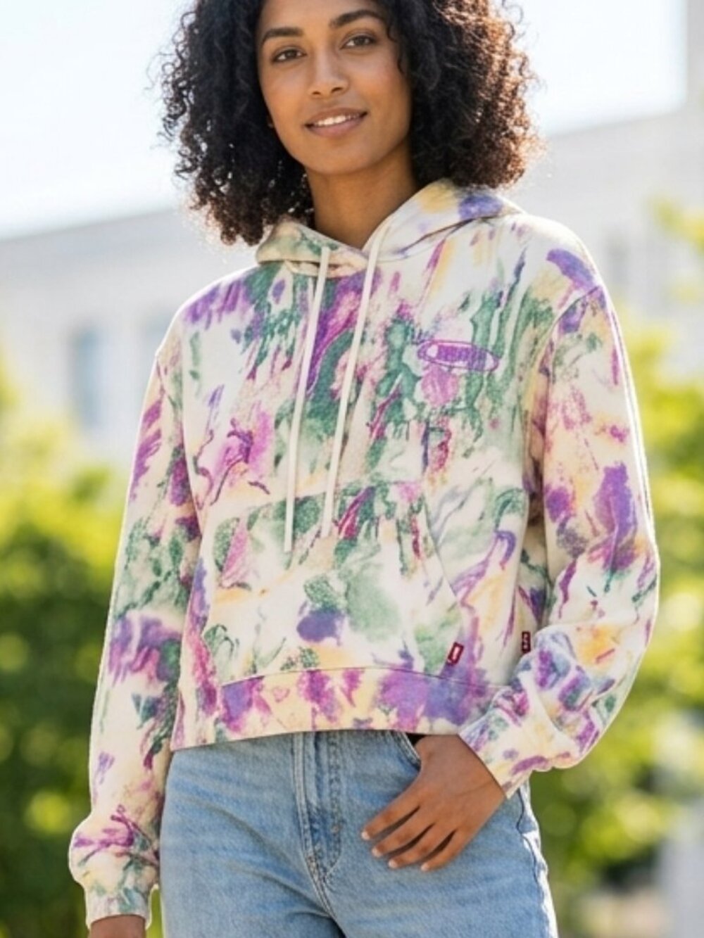 LEVI CROPPED HOODED SWEATER SZ S